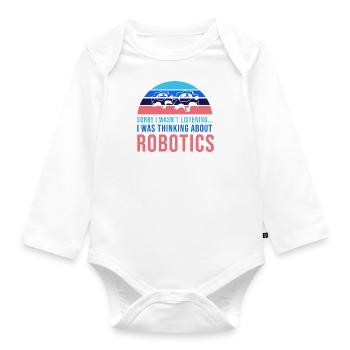 Thinking About Robots Engineer Student Robotics - Organic Longsleeve Baby Bodysuit - white - Front
