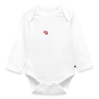 Du hast etwas fallen lassen! Strichfigur. Gehirn - Baby Bio-Langarm-Body - Weiß - Vorne