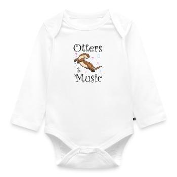 Otters Musicien Notes de musique Dancing Sea Otter - Body Bébé bio manches longues - blanc - Devant
