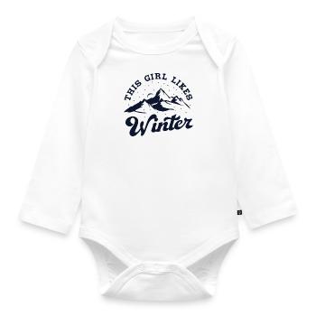 Une fille aime le thé douillet des fêtes d'hiver - Body Bébé bio manches longues - blanc - Devant