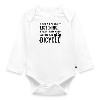 Je pense à mon vélo Hobby Sport Cardio Cycling - Body Bébé bio manches longues - blanc - Devant
