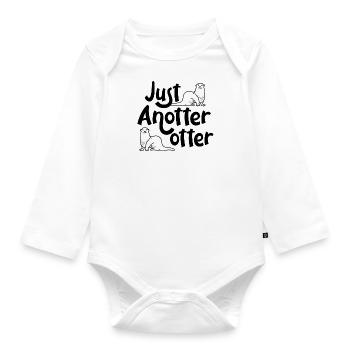 Anotter Otter Ironic Saying Sea Otter Wildlife - Organic Longsleeve Baby Bodysuit - white - Front