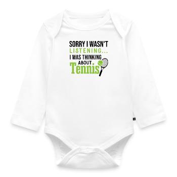 Je pense à un joueur de tennis, à un sport - Body Bébé bio manches longues - blanc - Devant
