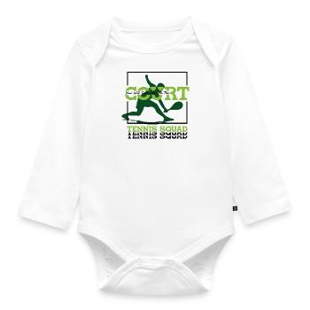 Tennis Player Ironic Saying Summer Ball Sports - Organic Longsleeve Baby Bodysuit - white - Front