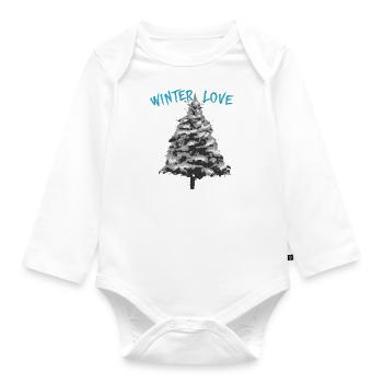 Amour hivernal douillet Faune sauvage - Body Bébé bio manches longues - blanc - Devant