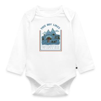 Junge mag Wintersaison Gemütliche Schneelandschaft - Baby Bio-Langarm-Body - Weiß - Vorne