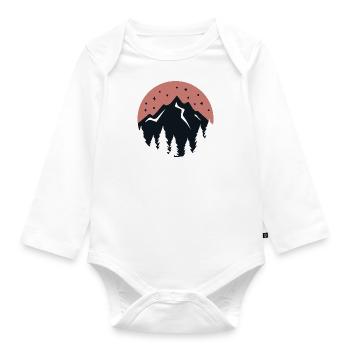 Retro-Winter-Schneelandschaft Gemütliche - Baby Bio-Langarm-Body - Weiß - Vorne