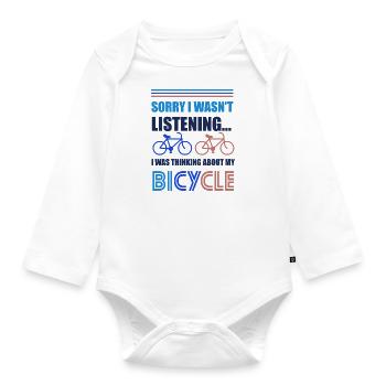 Je pense à mon vélo | Ironic Cardio Cyclist - Body Bébé bio manches longues - blanc - Devant