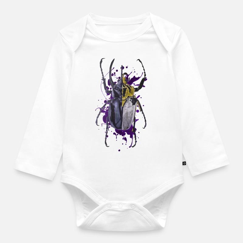 Coleoptera Käferkäfer Insekt - Baby Bio-Langarm-Body - Weiß