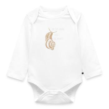 In der Ruhe liegt die Kraft Schnecke - Baby Bio-Langarm-Body - Weiß - Vorne