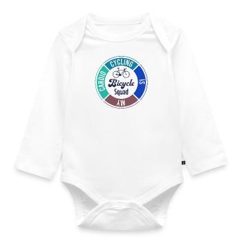 Cyclotourisme durable Bicycle Squad - Body Bébé bio manches longues - blanc - Devant
