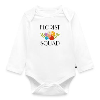 Nature Lover Gardening Flowers Hobby Florist - Organic Longsleeve Baby Bodysuit - white - Front