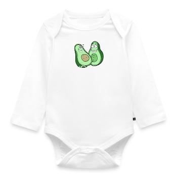 Avocado King - Baby Bio-Langarm-Body - Weiß - Vorne