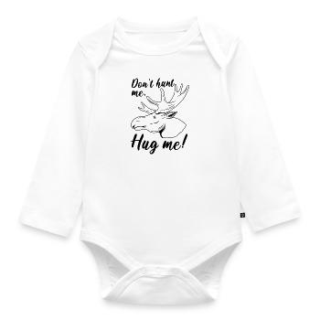 Elk Wildlife Forest Animal Nature Wilderness Deer - Organic Longsleeve Baby Bodysuit - white - Front