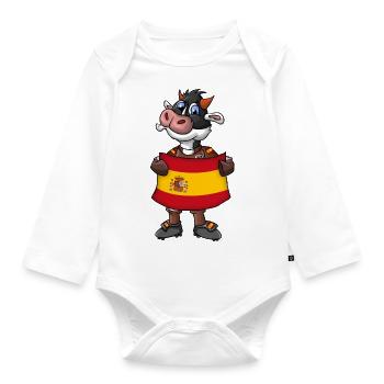 Espagne Fan de vache - Body Bébé bio manches longues - blanc - Devant