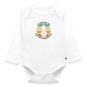 Exotic Fruits Pineapple Summer Fruit Holiday - Organic Longsleeve Baby Bodysuit - white - Front