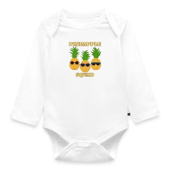 Pineapple Squad Exotic Fruits Healthy Vitamins - Organic Longsleeve Baby Bodysuit - white - Front