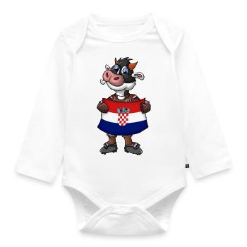 Fan de vache croate - Body Bébé bio manches longues - blanc - Devant