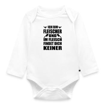 Fleischer Metzger Schlachter - Baby Bio-Langarm-Body - Weiß - Vorne