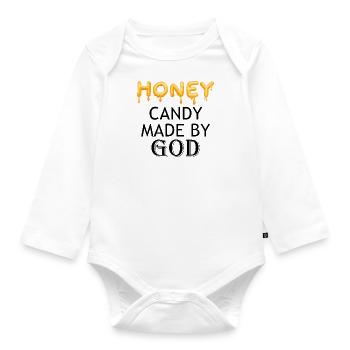Natural Candy Made By God Honey Nature Bees - Organic Longsleeve Baby Bodysuit - white - Front