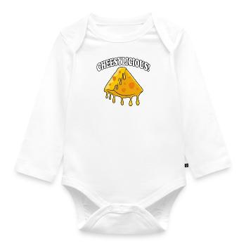 Cheesylicious Funny Saying Cheesemaking Organic - Organic Longsleeve Baby Bodysuit - white - Front