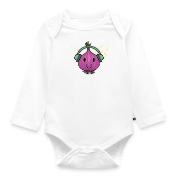 Écouteurs de musicien Onion Food Chef Music Notes - Body Bébé bio manches longues - blanc - Devant