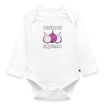 Onion Squad Hobbykoch Gemüsekoch - Baby Bio-Langarm-Body - Weiß - Vorne
