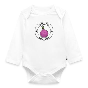 Oignons, légumes, Hobby Chef, cuisine et - Body Bébé bio manches longues - blanc - Devant