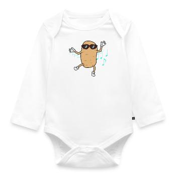 Dancing Potatoe for Hobby Chef Cute Vegetable - Organic Longsleeve Baby Bodysuit - white - Front