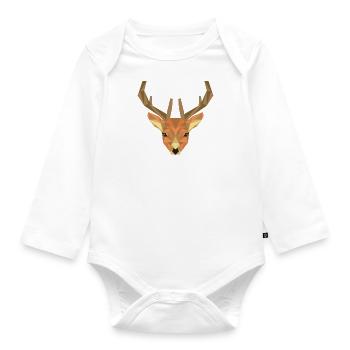 Jeu animalier Deer Artsy Hunting Nature - Body Bébé bio manches longues - blanc - Devant