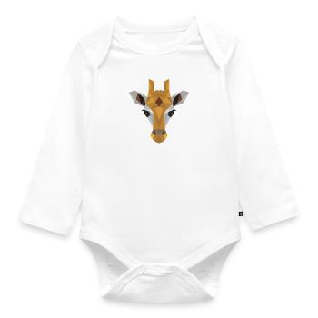 Giraffe Art Cute Artsy Camelopard Animal Wildlife - Organic Longsleeve Baby Bodysuit - white - Front