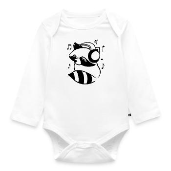 Clef Wild Animal, musicienne de Raccoon Music - Body Bébé bio manches longues - blanc - Devant