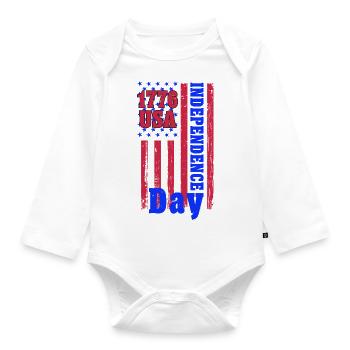 1776 USA INDEPENDENCE DAY - Organic Longsleeve Baby Bodysuit - white - Front