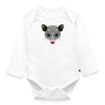 Art d'opossum, animal mignon, animal, nature - Body Bébé bio manches longues - blanc - Devant