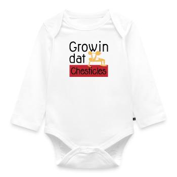 Benchpress Powerlifter Growing Chesticles Ironic - Body Bébé bio manches longues - blanc - Devant