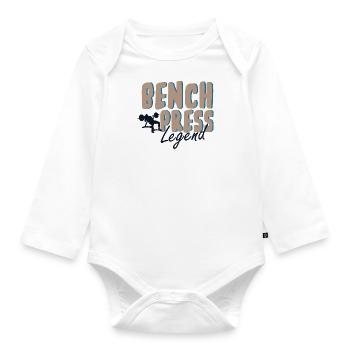 Benchpress Powerlifter Gym Bodybuilding-Training - Baby Bio-Langarm-Body - Weiß - Vorne