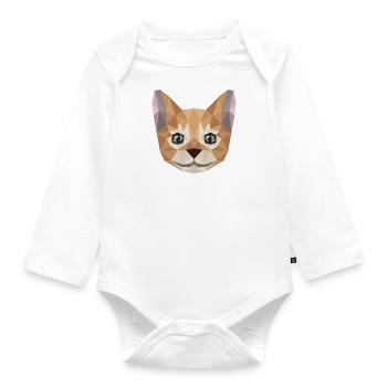 Cute Cat Art Kitty Puristischer Stil Lustige - Baby Bio-Langarm-Body - Weiß - Vorne