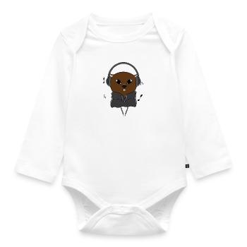 Écouteurs de musique Cute Rodent Wildlife Animal - Body Bébé bio manches longues - blanc - Devant