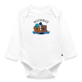 Wombat Squad Cute Rodent Wildlife Animals - Organic Longsleeve Baby Bodysuit - white - Front