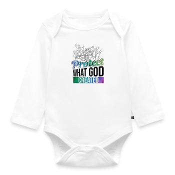 Dieu : Création, Bible, foi, récifs coralliens, - Body Bébé bio manches longues - blanc - Devant