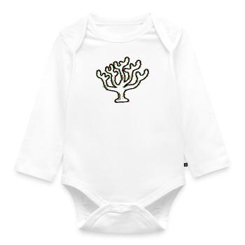 Récifs coralliens, plongée en apnée colorée, - Body Bébé bio manches longues - blanc - Devant