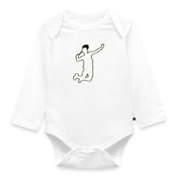 Badmintonspieler, Federballspieler, Hobbysportler - Baby Bio-Langarm-Body - Weiß - Vorne