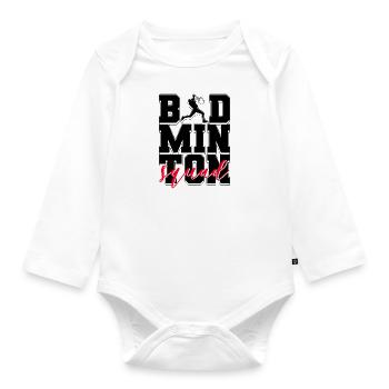 Badminton Squad Professional Badminton Player - Organic Longsleeve Baby Bodysuit - white - Front