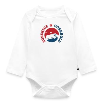 Sunshine and Cornhole Hobby Sports Sackwerfen - Baby Bio-Langarm-Body - Weiß - Vorne