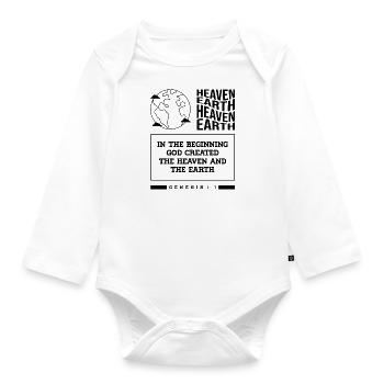 Gottes Schöpfung, Bibelstudium, Vers, Glaube, - Baby Bio-Langarm-Body - Weiß - Vorne