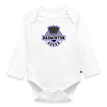 Volant rétro Badminton Squad Hobby Sports - Body Bébé bio manches longues - blanc - Devant