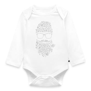 birds beard - Organic Longsleeve Baby Bodysuit - white - Front