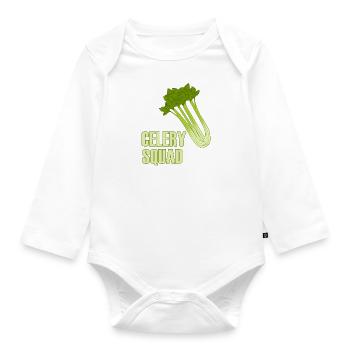Celery Squad Vegetables Healthy Leeks - Organic Longsleeve Baby Bodysuit - white - Front