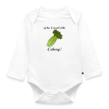 Qui aime les légumes au céleri et les aliments - Body Bébé bio manches longues - blanc - Devant