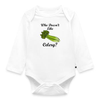 Celery Food Vegetable Delicious Leek - Organic Longsleeve Baby Bodysuit - white - Front